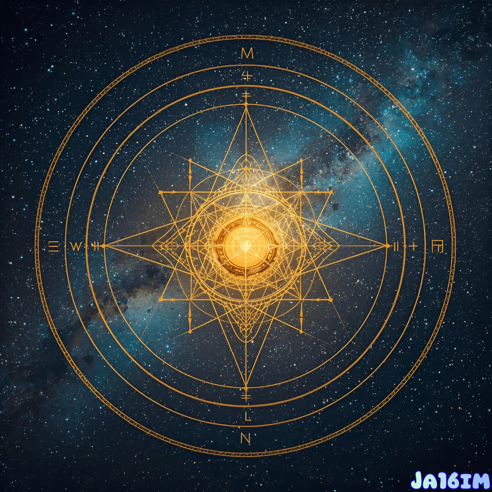 Hermetic and Hindu symbols representing the relationship between the universe and consciousness.