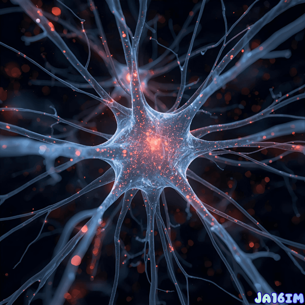 أنابيب دقيقة داخل الخلية العصبية مع خطوط تشابك كمي